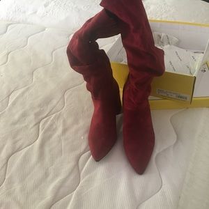 macys boots red